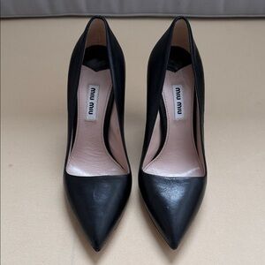 Miu Miu Black Leather Heels